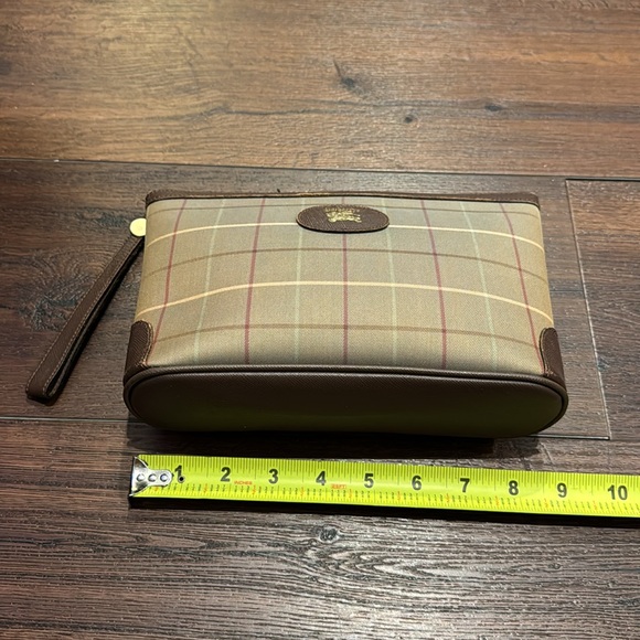 Burberrys Pre owned vintage Toiletry/Wristlet Bag in Coated Canvas/Leather Trim - Picture 9 of 11